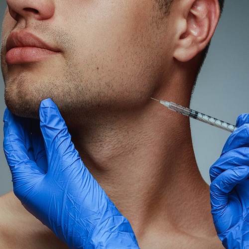 Close up of person getting wrinkle treatment in Arlington Heights