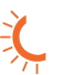 Half snowflake half sun icon