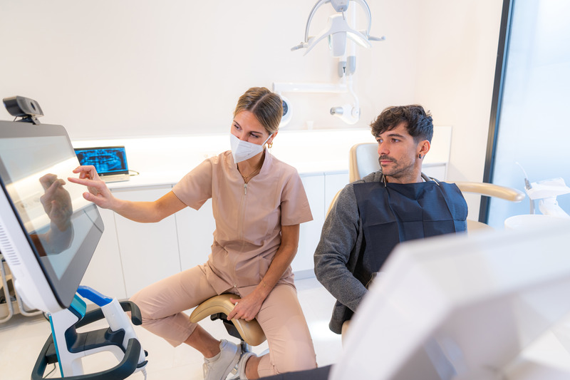 Dentist using AI to detect gum disease